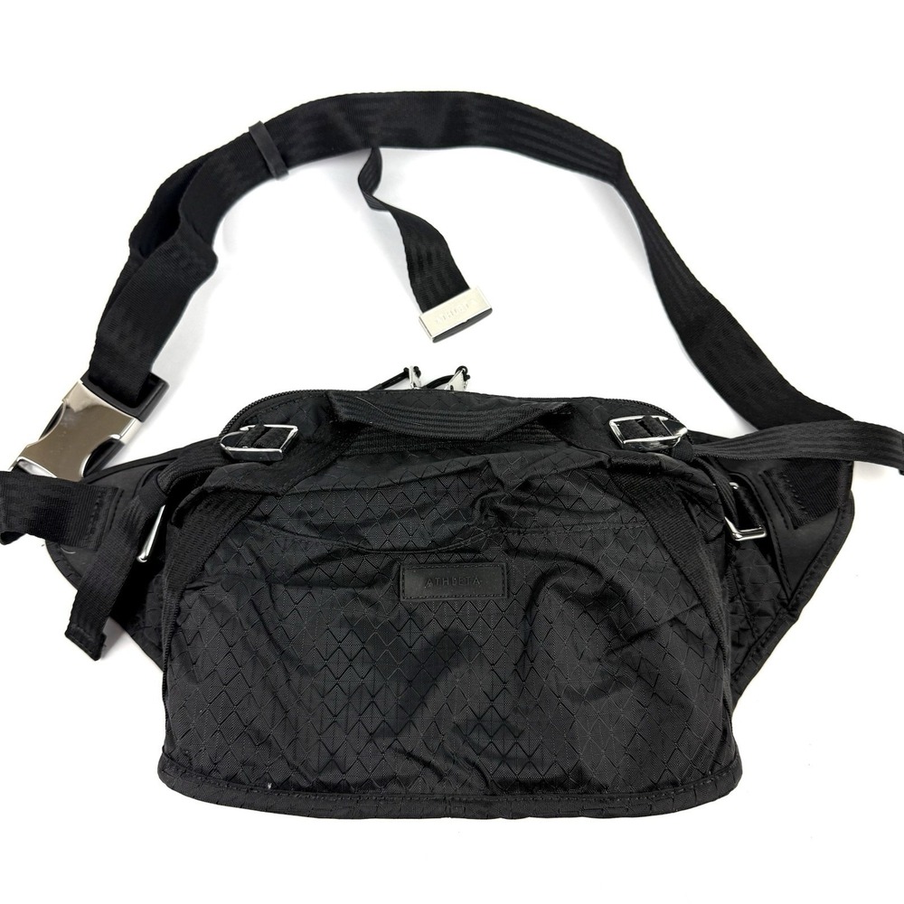 Athleta Excursion Belt Bag‎ Medium Black Nylon Waist Pack Unisex Brand New